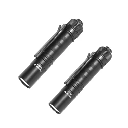 ThruNite Saber 659 Lumens AA Mini Flashlight Rechargeable, Small EDC Flashlight with Clip High-Performance SST20 LED Light, Black (2PCS)