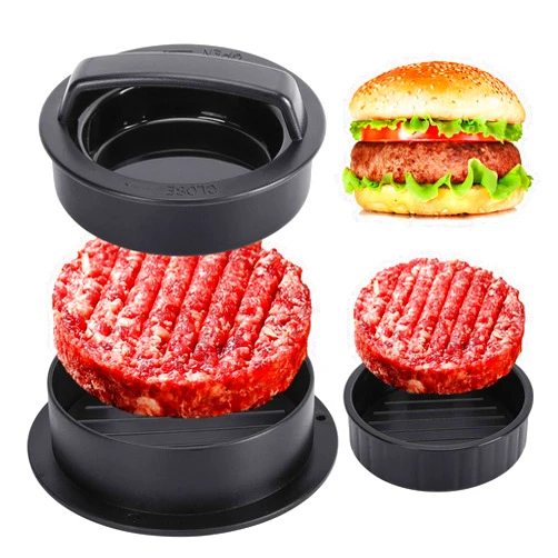 GPYG Hamburger Press Patty Maker, Burger Press, 3 in 1 Non-Stick Meat Beef Veggie Hamburger Mold, Kitchen Gadgets to Make Patty for Stuffed Slider BBQ Barbecue Grilling