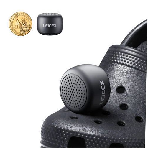 LEICEX Croc Speakers Bluetooth, Tiny Speaker for Crocs, Bluetooth Croc Charm Croc Accessories,Halloween Croc Speaker(Black)