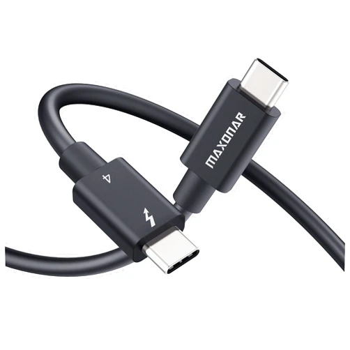 Maxonar Thunderbolt 4 Cable, Intel Certified, Thunderbolt 4 Cable 40Gbps with 8K Display and 100W Charging Compatible with Thunderbolt 4 Docking Stations, Hard Drives, External SSD, eGpu (2.6Ft)