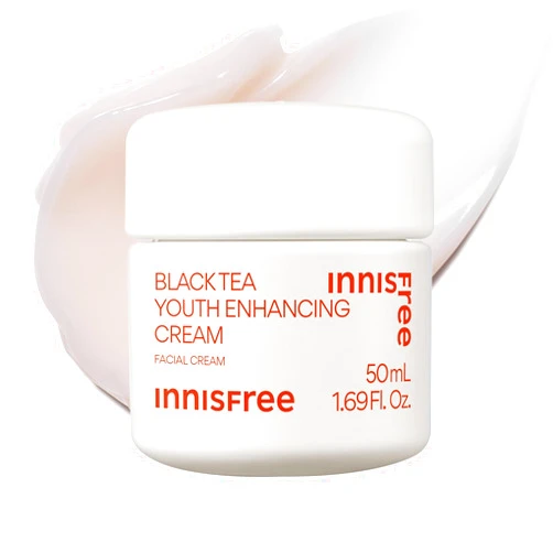 innisfree Black Tea Youth Cream, Korean Moisturizer with Hyaluronic Acid for Radiance, Firm Skin, Hydration, and Visible Anti-Aging Benefits