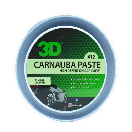 3D Carnauba Paste Wax – Grade 1 Brazilian Carnauba for Deep Wet Shine | Easy Hand Application | High Gloss Finish | Non-Abrasive |Car Wax Paste