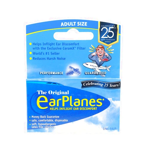 EarPlanes Ear Plugs 1 Pair (Pack of 6)
