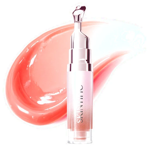 SKINTIFIC Peptide Brightening Lip Serum, Hydrating & Plumping Tinted Lip Gloss, Moisturizing Lip Balm with Polypeptides & Squalane for Glossy Sheer, Smooth Lips(02 Coral Rose)