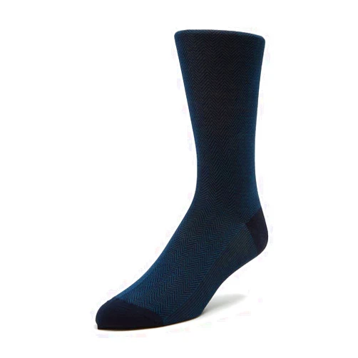 Bresciani Mid-Calf Chevron Egyptian Cotton Men's Italian Dress Socks