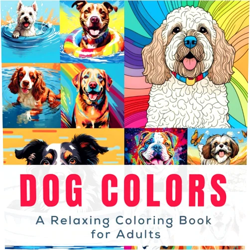 Vividy Dog Colors: A Relaxing Coloring Book for Adults