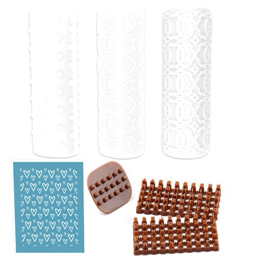 CHUMIRRY KIDS Clay Texture Roller, Alphabet Stamps for Clay, Stamp Letters for Clay, Clay Slab Roller, Silk Screen for Polymer Clay, Texture Roller for Polymer Clay Earrings Tools