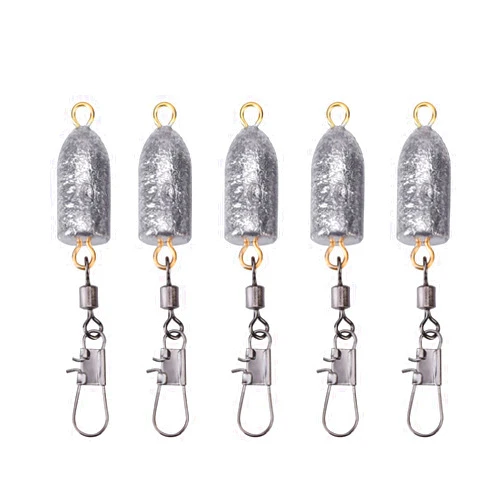 Yosoo Health Gear Fishing Weights and Sinkers with Interlock Snap Connectors, Health Gear 5pcs Fishing Sinker, for Freshwater Saltwater