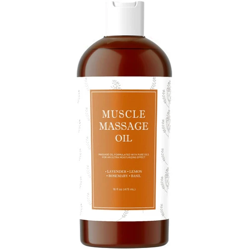 Maple Holistics Sore Muscle Massage Oil for Body - Relaxing Therapy With Lavender and Rosemary Oils for Muscle Relief - Gentle Warming for Pro or Home Use (16oz)