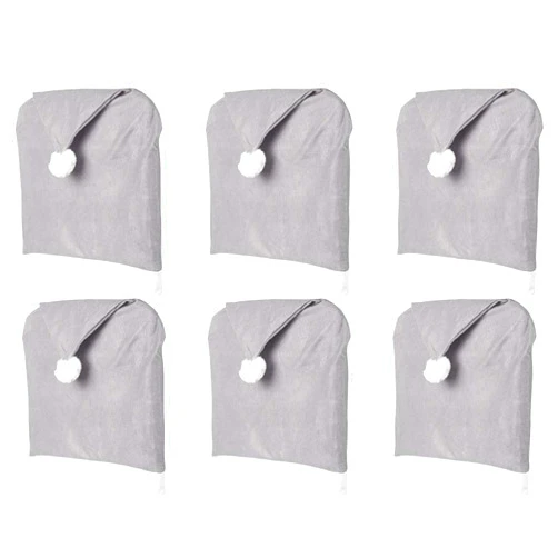 STOBOK 6pcs Christmas Chair Back Covers Santa Claus Hat Dining Chair Slipcovers Christmas Holiday Party Decorations Suppplies