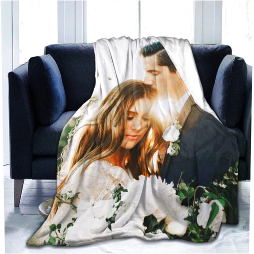 QETXVI Custom Blanket with Photos Text Customized Blanket Personalized Flannel Throw Blankets for Adult Kid Birthday Christmas Halloween Fathers Mothers Valentines Gift - 40
