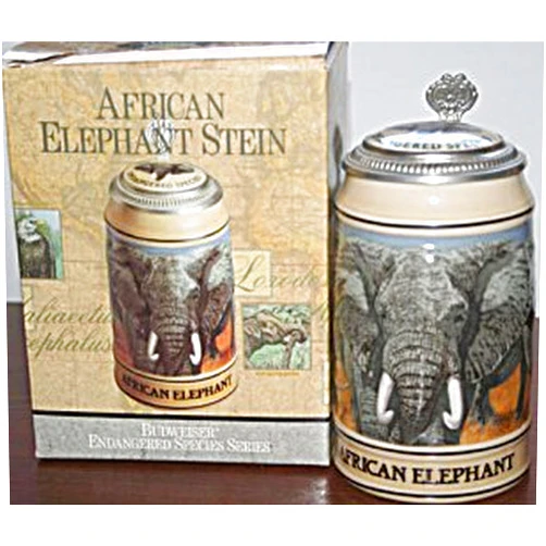 Budweiser Endangered Species Elephant Lidded Stein
