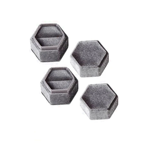 VBHHY Jewelry Ring Box, Premium Gorgeous Vintage Monocyclic Ring Gift Box with Detachable Lid for Proposal Engagement Wedding Ceremony （Grey）