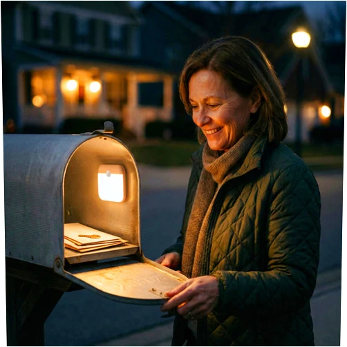 Mailbox Creations LLC Mailbox Light Rechargeable Interior LED with Motion & Darkness Sensor, Warm White, Easy Magnetic Mount, Auto On/Off