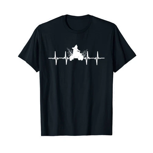 Cool Motorsports EKG Riding Racing Motorbike Lover Funny ATV Heartbeat Four Wheeler Quad Bike Biker Gift Men T-Shirt