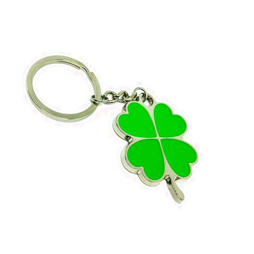 JINZHOUFZ 3D The Lucky Four Leaf Clover Keychain Lucky Key Chain Jewelry Gift (Green)