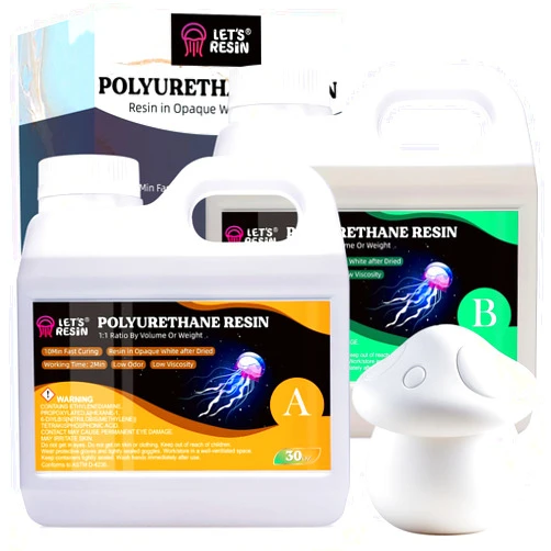 LET'S RESIN Polyurethane Resin, 60oz 2 Part Casting Resin, Fast Cured Resin within 10 Minutes, Ultra Low Viscosity & Low Odor Pourable Liquid Plastic for Casting Models, Prototypes & Other Resin Craft