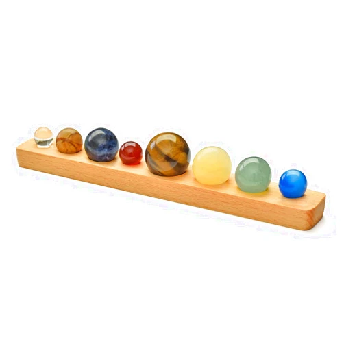 Personalized Master Solar System 8 Planets Handmade Natural Gemstone Balls with Wooden Stand Gift Box Desk Ornaments Home Decorations