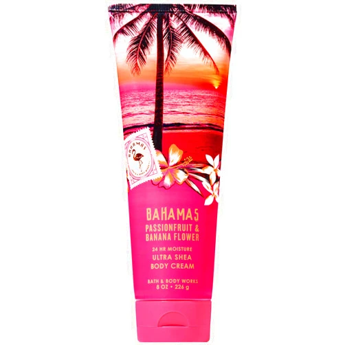 Bath and Body Works BAHAMAS - PINK PASSIONFRUIT and BANANA FLOWER Ultra Shea Body Cream 8 Ounce (2019 Edition)