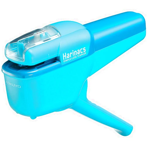 Kokuyo Harinacs Stapleless Stapler,Portable Staple Free Stapler,10 Sheets Capacity, Light Blue, Japan Import (SLN-MSH110LB)