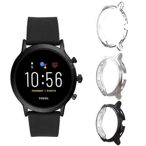 Suoman 3-Pack for Fossil Gen 5 Carlyle Case, All-Around Protective TPU Bumper Cover Screen Protector Case for Fossil Gen 5 Carlyle Smartwatch (Not Fit for Fossil Gen 6 and for Gen 5E)