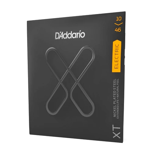 D'Addario Electric Guitar Strings, XT Nickel Coated, XTE1046, Regular Light Gauge 10-46, 6-String Set, Pack of 1