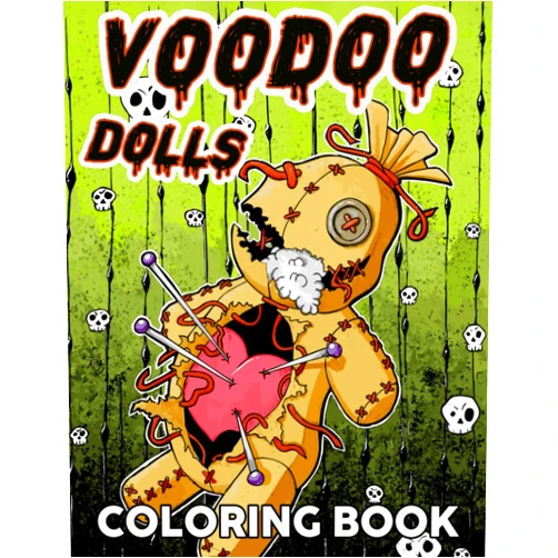 By Lily-May Baldwin (Author) Voodoo Dolls Coloring Book: Sinister Doll Coloring Pages with Eerie Dark Scenes Illustrations for Teens Adults Creepy Fun and Relaxation