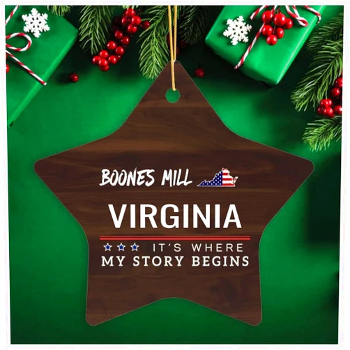Generic Christmas Ornaments 2024 Boones Mill Virginia It's Where My Story Begins Keepsake Gift Family Hometown Souvenirs Star Ornament 3