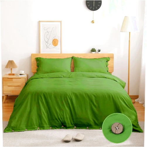 eBeddy Linens Luxury Moss Duvet Cover Set King XL 116x98 Size 800 TC Certified Egyptian Cotton Luxury Soft & Breathable Comforter Cover and 2 Pillow Sham with Button Closure & Corner Ties