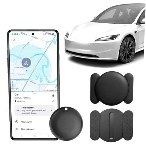 Pwomdj Tracker for Vehicles, Works with Google Find Hub(Android Only), Easily Find, Encrypted Location Data, Magnetic Hidden Car Tracker, No Monthly Fee Or Subscription, No SIM Required