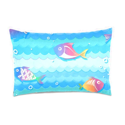 FlowerFish Iridescent Fish Under Water Ultra Soft and Breathable Print Pillowcase for Home Hotel Couch Ded with Hidden Zipper,20 X 26 Inches