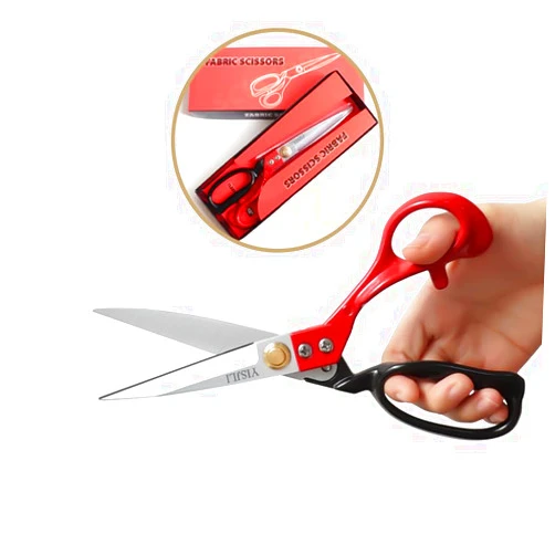 YISJLI 10-Inch Professional Tailor's Scissors, Heavy-Duty Solid Steel Fabric and Leather Scissors for Home, Office, and Artists