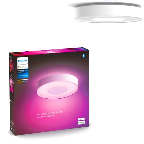 Philips Hue Infuse Medium Ceiling Lamp, White - White and Color Ambiance Color-Changing Smart LED Light - 1 Pack - Control with Hue App - Compatible with Alexa, Google Assistant, and Apple Homekit.