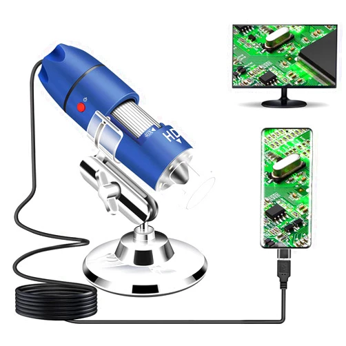 Jiusion 2K HD 2560x1440P USB Digital Microscope for Android Cellphone and Tablet Windows Mac Linux, 40X to 1000X Magnification Endoscope Handheld Mini Magnifier Camera for Coin Facial Skin Scalp