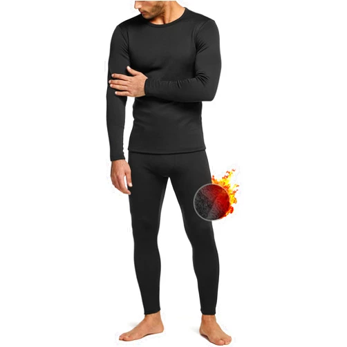 TSLA Men's Thermal Underwear Set, Microfiber Soft Fleece Lined Long Johns, Winter Warm Base Layer Top & Bottom