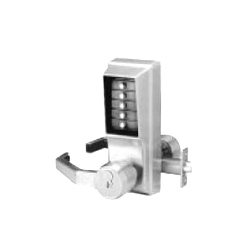 Simplex Kaba LL1021C-26D-41 Cylindrical Push Button Lock Lever Cic Ko Lh Us26D, Satin Chrome