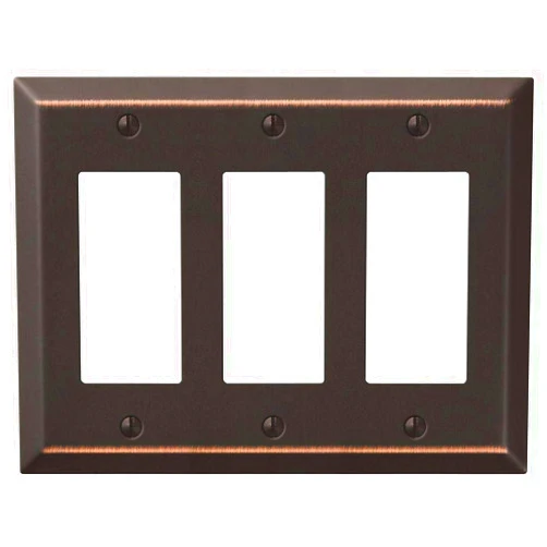 Amerelle 163RRRDB Century Wallplate, 3 Rocker, Steel, Aged Bronze, 1-Pack