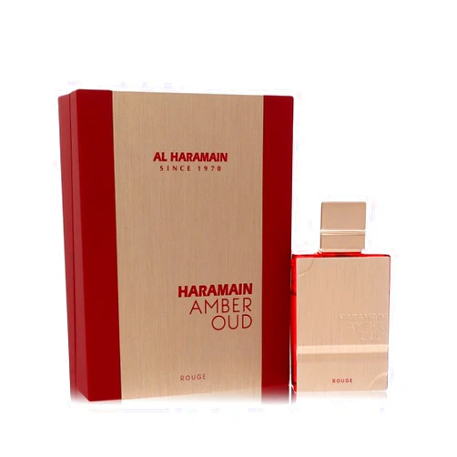 Al Haramain Amber Oud Rouge - Arabian Perfume for Women and Men - Eau De Parfum Spray with Notes of Rosemary, Lemon, Bergamot, Cedar, Spices, Amber, Musk, and Woody Resins - 2 oz