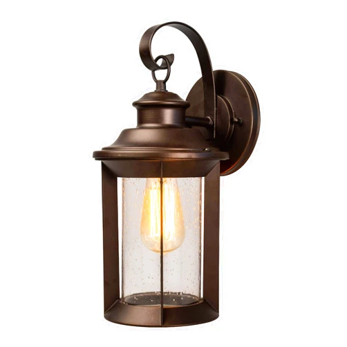 Jetima Outdoor Wall Lantern Wall Mount Lamp Lighting Fixture in Oil Rubbed Bronze Aluminum Finish, Wall Sconce with Clear Seeded Glass for Patio, Entryway, Porch, Doorway, Balcony