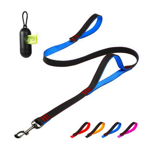 AOZOOM Dog Leash Large Dogs, AOZOOM 5FT 1IN Dog Leash with 2 Padded Handles, Heavy Duty Leather Dog Leash Reflective Dog Training Leash Medium Dogs, Blue