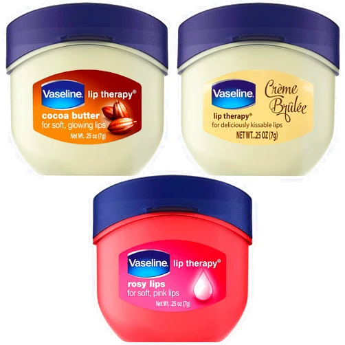 Vaseline Lip Therapy 0.25 Oz 3 Pack Bundle - Creme Brulee, Rosy Lips & Cocoa Butter