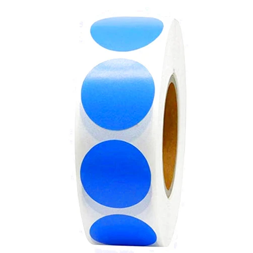 Citihomy 1000PCS Kraft Circle Stickers Dot Stickers, 1 Inch Round Blank Garage Sale Price Stickers Kraft Coding Tag Labels Brown Natural Envelope Seals for Home Classroom Jam Canning Jar Labels (Blue)