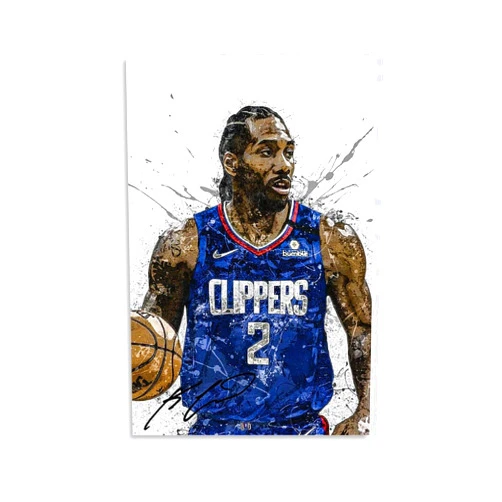 SPEESY Basketball Star Kawhi Leonard Watercolor Sports Art Poster Sports Fans College Dorm Wall Art. Unframe-style-2, 12x18inch(30x45cm)