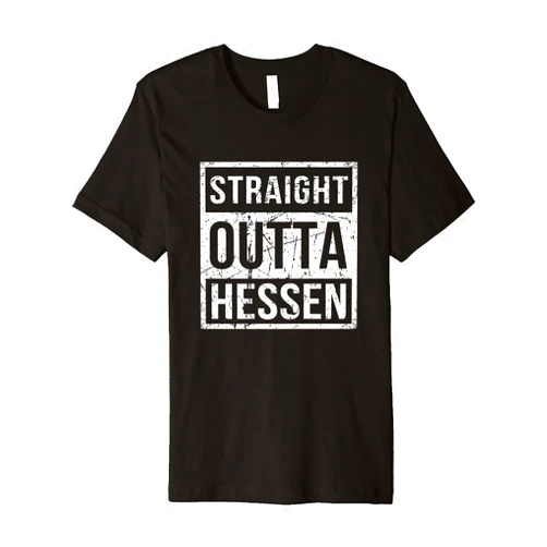 Coole Designs für echte Hessen Funny Straight Outta Hessen Hessian Black Premium T-Shirt