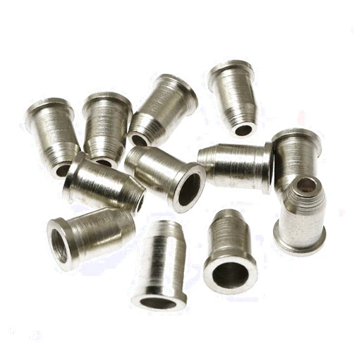 RLECS 2 Set Guitar Ferrules Guitar String Caps Mounting Buckle Through Body Ferrules Bushings For Guitar Musical Instruments Parts, 6pcs Per Set, Silver