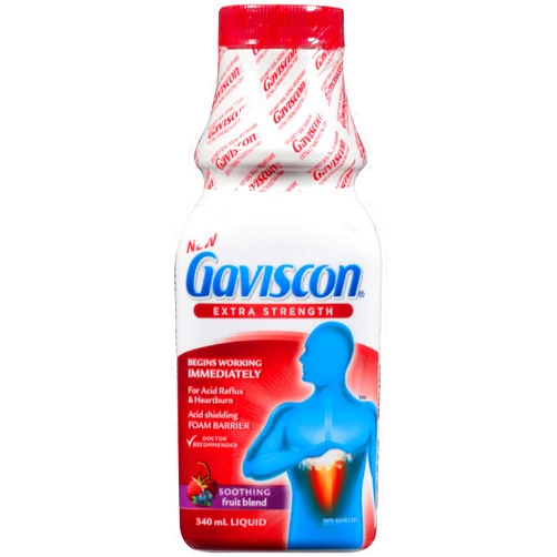 Gaviscon Gaviscon Extra Strength Liquid Fruit | Long-Lasting Acid Reflux and Heartburn Relief | 340ml 1 Count