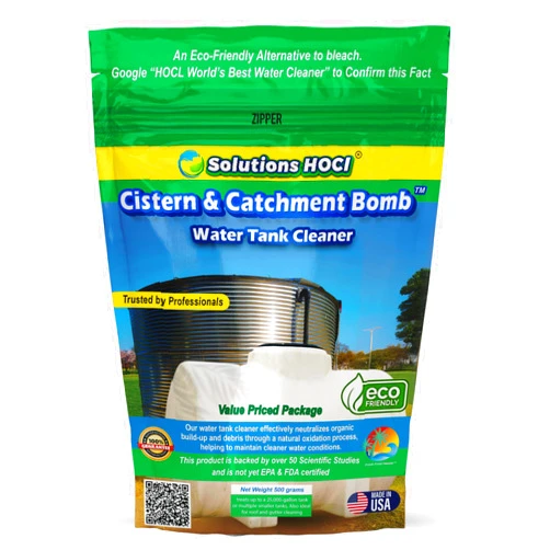 Solutions HOCL Power Clean with HOCL Cistern & Catchment Tank Cleaner - Super Cleans your Tank - Ensures Clean Water Storage (500 Gram - Treats 25,000 Gallons)