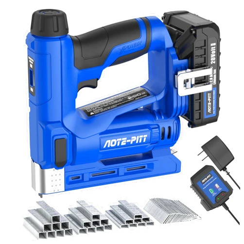 AOTE-PITT 20V Cordless Brad Nailer Drive 5/8'' Nails, 2 in 1 Staple Gun Nail Gun Battery Powered, 2.0Ah Electric Stapler 3/8