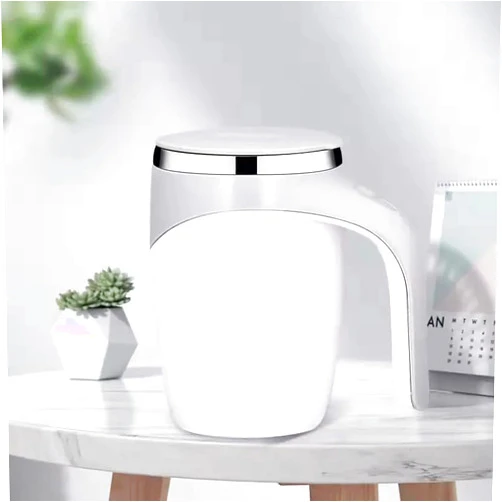 Generic Smart Self-Stirring Coffee Mug: Electric Stainless Steel Mixing Tumbler for Home, Office, and Travel - Perfect for Coffee, Milk, Cocoa, and More, Regular 380ml, White