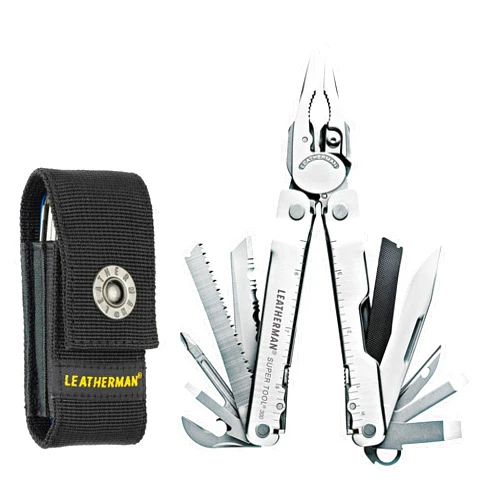 LEATHERMAN, Super Tool 300 Multitool with Premium Replaceable Wire Cutters and Saw, Stainless Steel with Nylon Sheath
